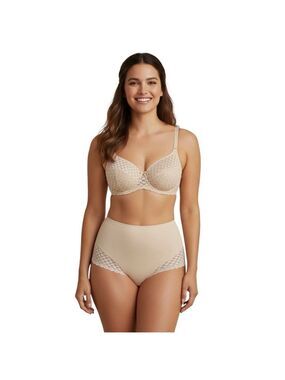 Simone Pérèle Size 3 Med Beige Lace Shapewear Briefs Only Sculpting High Rise